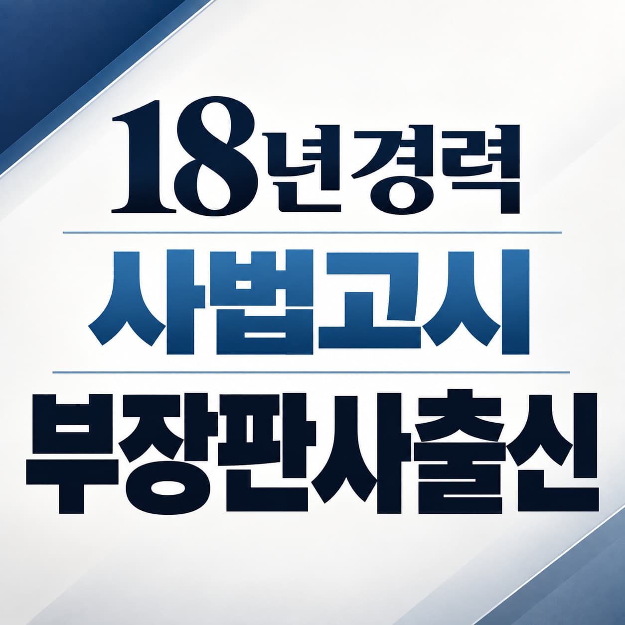 18년 경력 사법고시 부장판사 출신